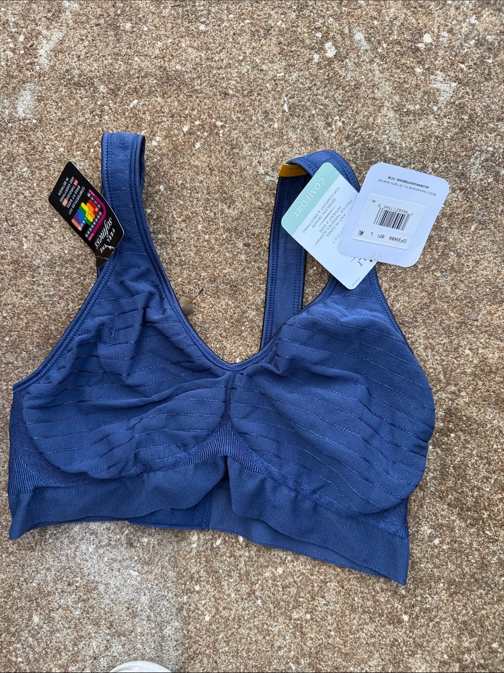 Bali Wireless Comfort Bra - Navy Blue. Size Lg NWT
